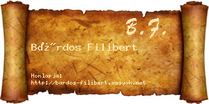 Bárdos Filibert névjegykártya